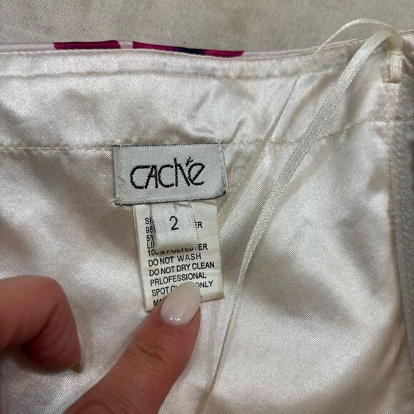 Cache Brand Strapless Satin Floral Mermaid Gown Size 2 - Picture 12 of 16